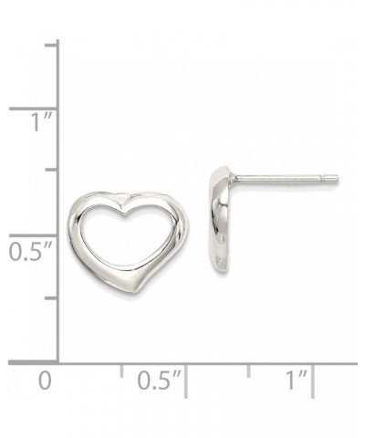 Solid Sterling Silver Heart Post Earrings $21.14 Earrings