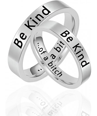 Be Kind Of A Bitch Ring, Women's Stainless Steel Inspirational Friendship Ring With Personalized Vows Card, Motivational Jewe...