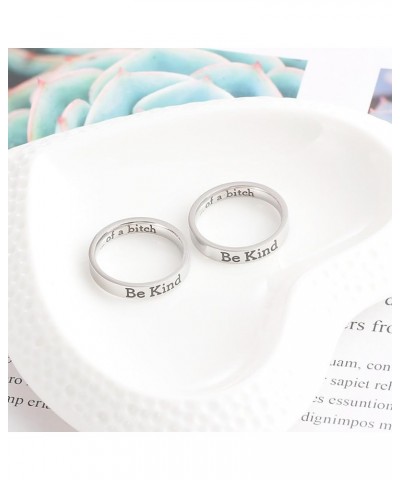 Be Kind Of A Bitch Ring, Women's Stainless Steel Inspirational Friendship Ring With Personalized Vows Card, Motivational Jewe...