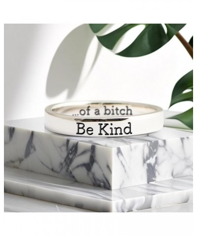 Be Kind Of A Bitch Ring, Women's Stainless Steel Inspirational Friendship Ring With Personalized Vows Card, Motivational Jewe...