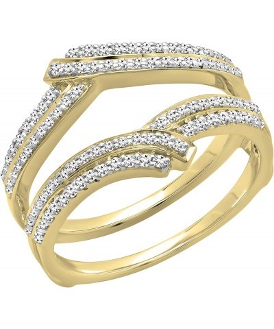 0.32 Carat (ctw) Round White Diamond Enhancer Guard Anniversary Ring for Her in 10K Gold 7 Yellow Gold $190.33 Others