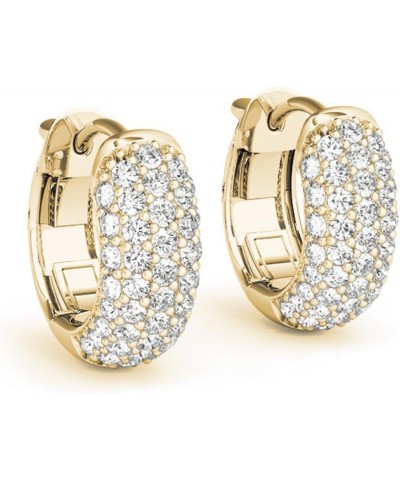 Diamond Huggie Earrings with 0.83 CTW Lab-Grown Diamond Earrings in 14K Real Gold, E-F VS1-VS2 0.83 Carat Yellow Gold $280.56...