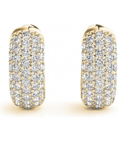 Diamond Huggie Earrings with 0.83 CTW Lab-Grown Diamond Earrings in 14K Real Gold, E-F VS1-VS2 0.83 Carat Yellow Gold $280.56...