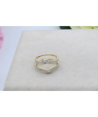 0.32 Carat (ctw) Round White Diamond Enhancer Guard Anniversary Ring for Her in 10K Gold 7 Yellow Gold $190.33 Others