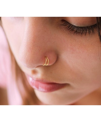 18g 20g Nose Rings Studs L Shape Surgical Stainless Steel Nose Ring Hoop Nose Screw Nostril Nose Piercing Jewelry CZ C Shape ...