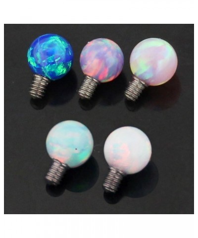 3MM Opal Ball G23 Grade Titanium 16 Gauge Threaded Top Acessorie Body Jewelry Dark Blue $9.00 Body Jewelry