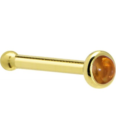 Solid 14k Yellow Gold 2mm Genuine Citrine Saffron Nose Stud Bone 20 Gauge 1/4 $27.13 Body Jewelry