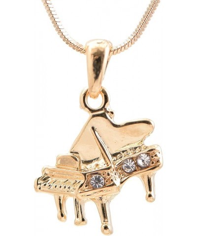 Tiny Jewel Liberace Crystal Baby Grand Piano Necklace Gold $9.00 Necklaces