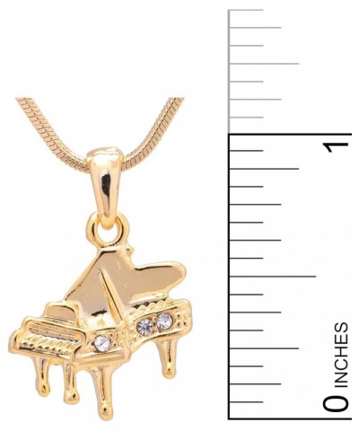 Tiny Jewel Liberace Crystal Baby Grand Piano Necklace Gold $9.00 Necklaces