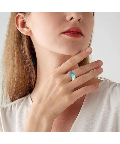 Women's Band Rings Thin and Stackable Silicone Rings Wedding Ring for Women Cloud Acrylic Ring Colorful Thick Ring Beach Jewe...