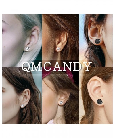 6pcs Stainless Steel Ear Tunnels Cubic Zirconia Gem Tunnels Piercing Ear Gauge 8g-9/16 inch B, 0g(8mm) $9.17 Body Jewelry