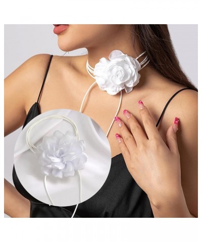 Flower Choker for Women Rose Choker Necklace Big Flower Velvet Choker Floral Choker Rose Flower Choker Lace Choker Women's Ch...