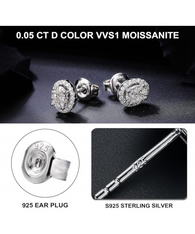 925 Sterling Silver Moissanite Stud Earrings for Women Girls Dainty Cute Heart/Round/Cushion/Oval Shaped D Color VVS1 Created...