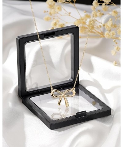 Gold Bow Necklace with Initial A-Z, 14K Gold Bow Tie Chain Jewelry for Women Girls N $8.99 Necklaces