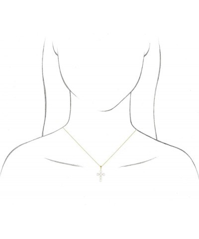 14K Gold, Sterling Silver Or Platinum Freshwater Cultured Pearl Cross Pendant 16-18" Necklace for Women White Gold $84.03 Nec...