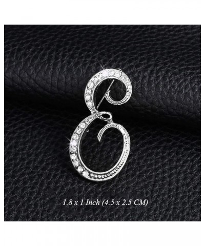 Letter Brooch Pins Initial Personalized Crystal Rhinestone Brooch Crafts Silvery A-Z Silver E $5.71 Brooches & Pins