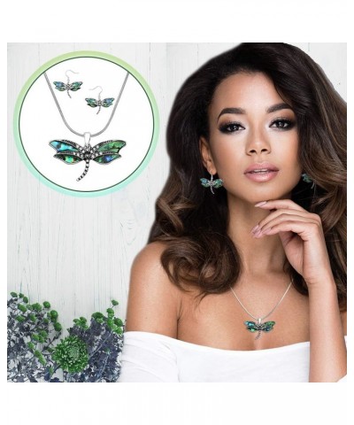 Abalone Dragonfly Necklace and Earrings Set with Gift Box $19.11 Jewelry Sets