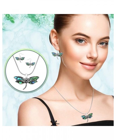 Abalone Dragonfly Necklace and Earrings Set with Gift Box $19.11 Jewelry Sets