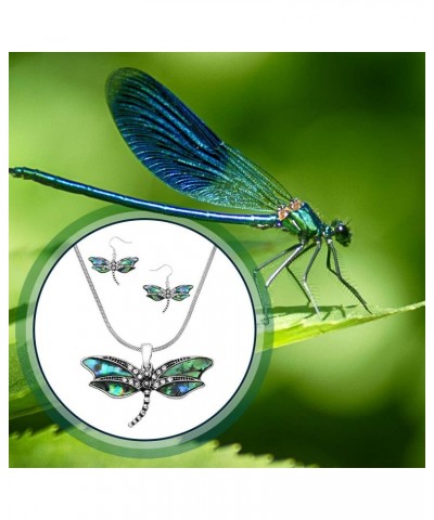 Abalone Dragonfly Necklace and Earrings Set with Gift Box $19.11 Jewelry Sets