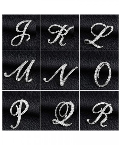 Letter Brooch Pins Initial Personalized Crystal Rhinestone Brooch Crafts Silvery A-Z Silver E $5.71 Brooches & Pins