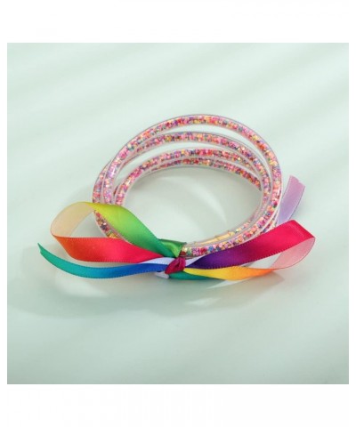 Glitter Jelly Bangles Bracelets Set for Women and Girls Color Silicone Bracelets Sparkling Fashion Glitter Bracelets for Hall...