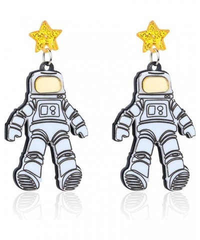 Creative Cartoon Astronaut Stud Earrings Cute Acrylic Spaceman Earrings Hypoallergenic Statement Jewelry for Women Girls Astr...