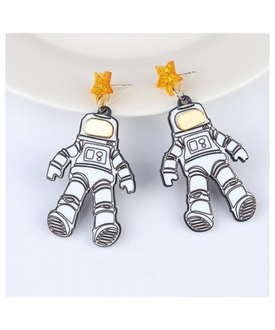 Creative Cartoon Astronaut Stud Earrings Cute Acrylic Spaceman Earrings Hypoallergenic Statement Jewelry for Women Girls Astr...