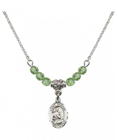 August Birth Month Bead Necklace with Catholic Patron Saint Petite Charm, 18 Inch Saint Gerard Majella $33.24 Necklaces