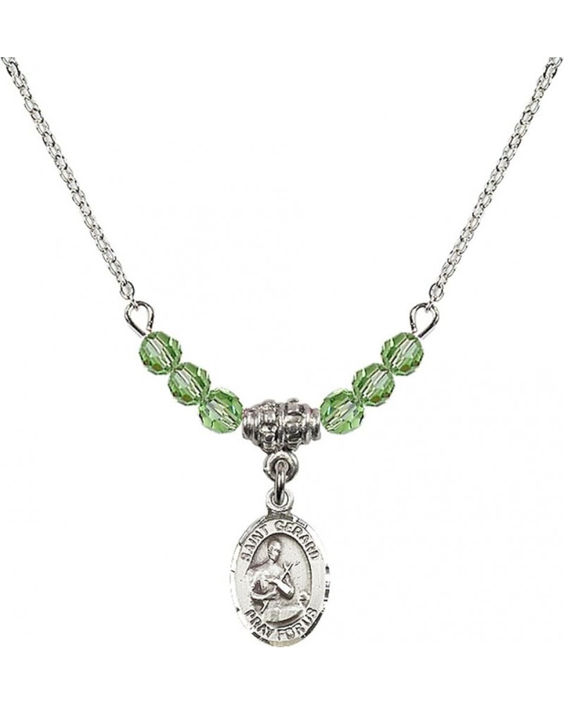 August Birth Month Bead Necklace with Catholic Patron Saint Petite Charm, 18 Inch Saint Gerard Majella $33.24 Necklaces