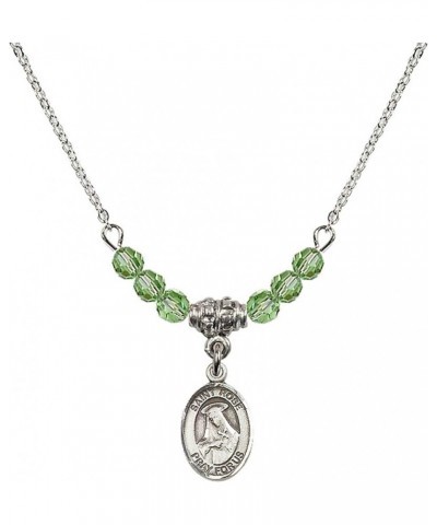 August Birth Month Bead Necklace with Catholic Patron Saint Petite Charm, 18 Inch Saint Rose of Lima $33.24 Necklaces