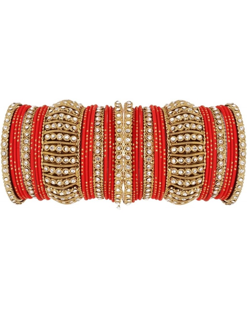 SANARA Antique Gold Plated Churi Indian Bollywood Arrangement Traditional Bangles Bracelet Set Bridal Women Wedding Wear Jewe...