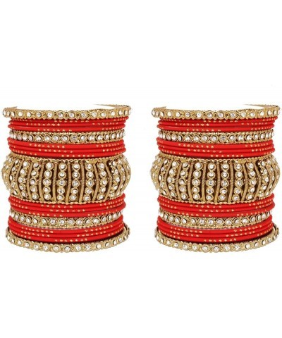 SANARA Antique Gold Plated Churi Indian Bollywood Arrangement Traditional Bangles Bracelet Set Bridal Women Wedding Wear Jewe...