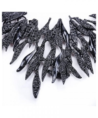 FASUND Bib Necklace Black Leaf Choker Collar Statement Necklaces Fashion Costume Jewelry for Women Vintage Necklace Black $10...