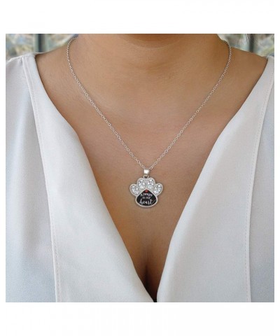 Silver Pave Paw Charm 18 Inch Necklace with Cubic Zirconia Jewelry Always in my Heart $11.59 Necklaces