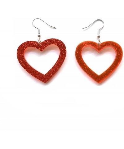 Shining Valentine's Day Heart Shape Love Resin Acrylic Dangle Earrings for Women Girls Jewelry A $4.50 Earrings