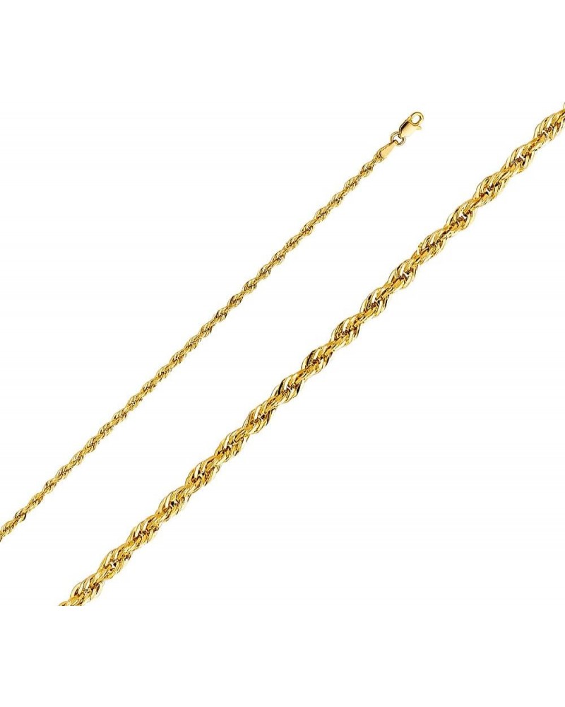 14K Hollow Gold Rope Chains (Select Options) 16 Inches Yellow Gold $192.36 Necklaces