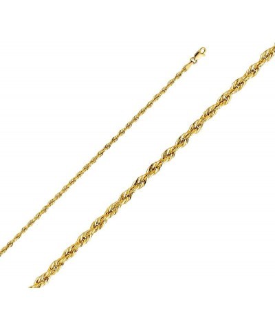 14K Hollow Gold Rope Chains (Select Options) 16 Inches Yellow Gold $192.36 Necklaces