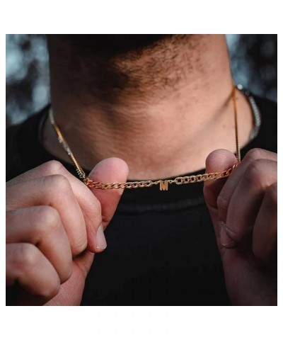 Mens Silver Gold Chain ??????? ???????? For Dad ??????? ????? For Fathers Day Birthday Christmas Cuban Chain Tiny Letter Pend...