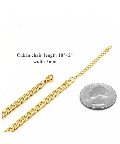 Mens Silver Gold Chain ??????? ???????? For Dad ??????? ????? For Fathers Day Birthday Christmas Cuban Chain Tiny Letter Pend...