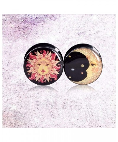 2g-13/16 inch Sun Moon Natural Wood Wooden Acrylic Ear Tunnels Plugs Piercing Gauge Expander Set C 6pcs acrylic 11/16"(18mm) ...