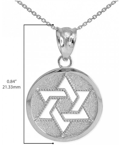 .925 Sterling Silver Jewish Six Pointed Star of David Magen Judaica Hexagram Round Medal Pendant Necklace - Choice of Pendant...