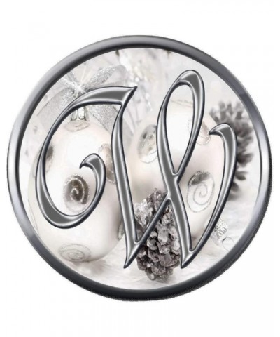 Snap Jewelry Charm Christmas Silver Ornament & Frosted Pine Cones Monogram Alphabet Letters A - Z for Winter Holidays 18MM - ...