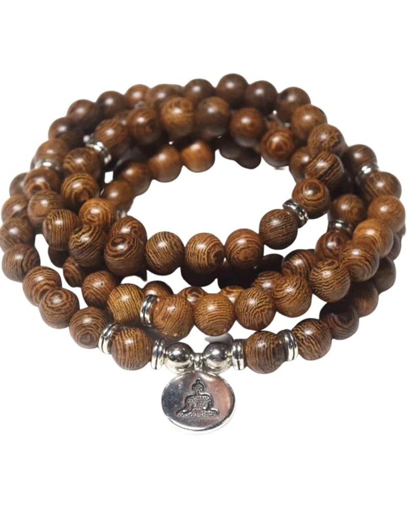 Nicota Prayer Wood Meditation Prayer Beads Mala Mantra Beaded Necklace With Charm StretchWrap Bracelet Lotus Buddha Om Buddha...