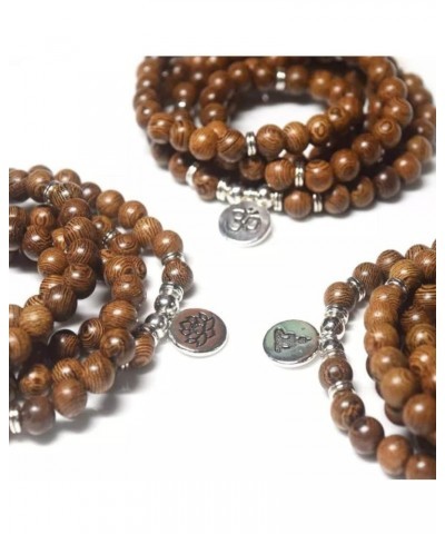 Nicota Prayer Wood Meditation Prayer Beads Mala Mantra Beaded Necklace With Charm StretchWrap Bracelet Lotus Buddha Om Buddha...