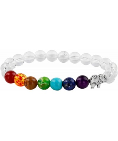 Beads Bracelets for Men and Women, Semi Precious Stone Yoga Beads Chakra Bracelet rock crystal quartz $9.17 Bracelets