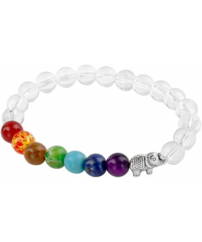 Beads Bracelets for Men and Women, Semi Precious Stone Yoga Beads Chakra Bracelet rock crystal quartz $9.17 Bracelets