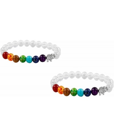 Beads Bracelets for Men and Women, Semi Precious Stone Yoga Beads Chakra Bracelet rock crystal quartz $9.17 Bracelets