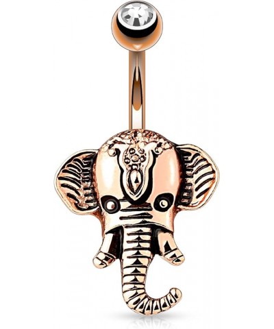 Surgical Steel Elephant Animal Belly Button Ring Rose Gold Plated $8.66 Body Jewelry