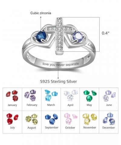 Personalized Birthstone Rings for Women Promise Rings 925 Sterling Silver Custom Ring Grandma Mothers Day Birthday Gifts Rose...