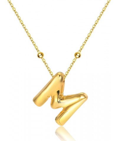 Balloon Initial Necklaces for Women Bubble Letter Necklace Gold Chain Pendant Alphabet Necklaces Dainty Letter Name Jewelry G...